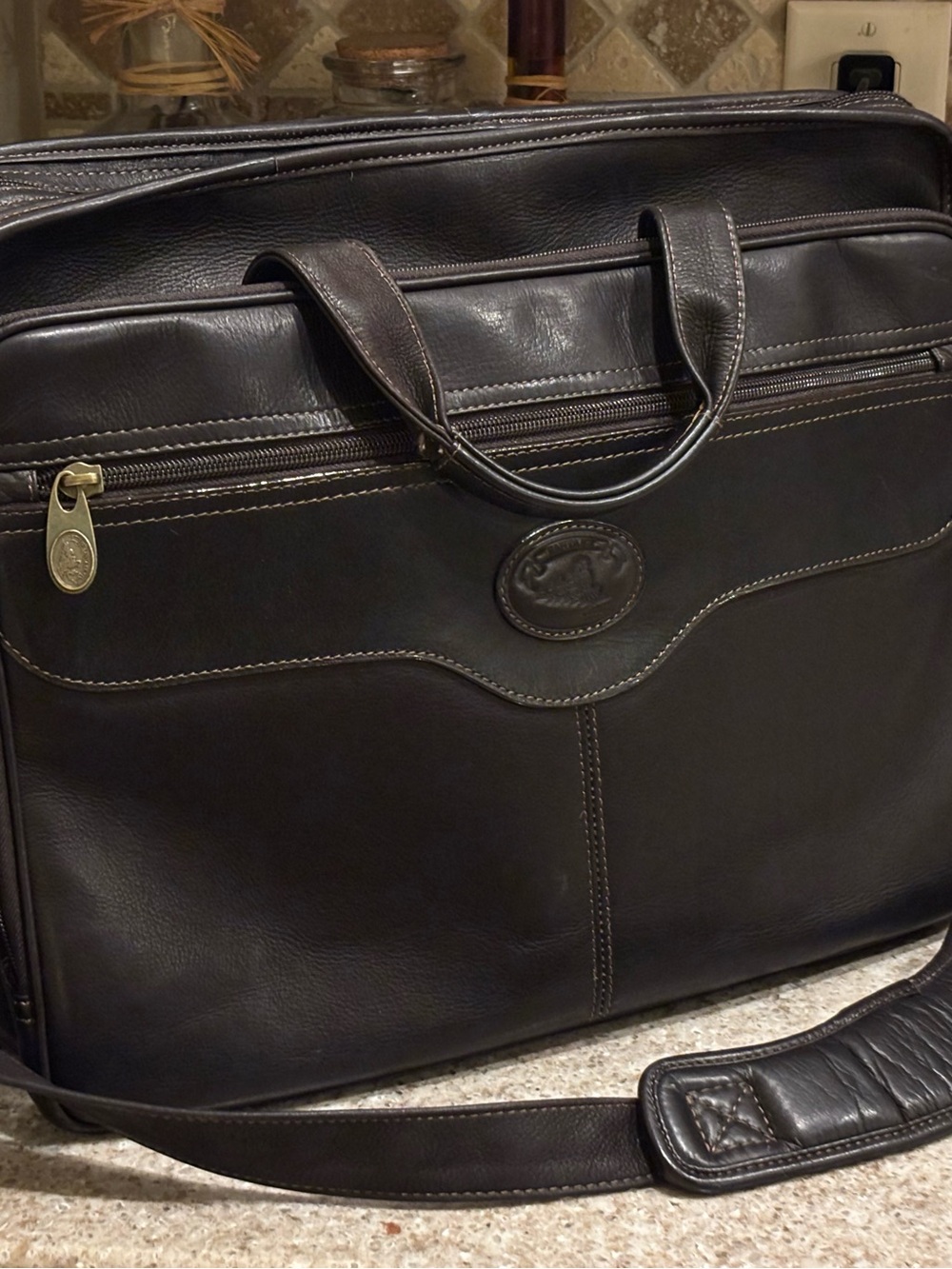 Santa Fe Leather Express Scan Brief, Dark Brown NWOT.